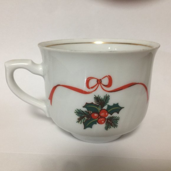Tea Coffee Cup Christmas Mistletoe Korona Poland - Picture 12 of 16